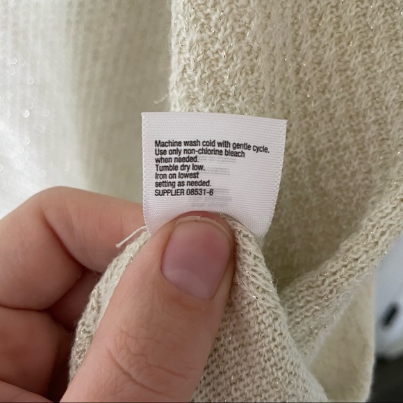 *DONATED* Worthington Women's Sweater | Cream with Shimmer Fabric - Picture 4 of 6